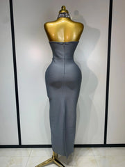 Elena Strapless Beaded Dress