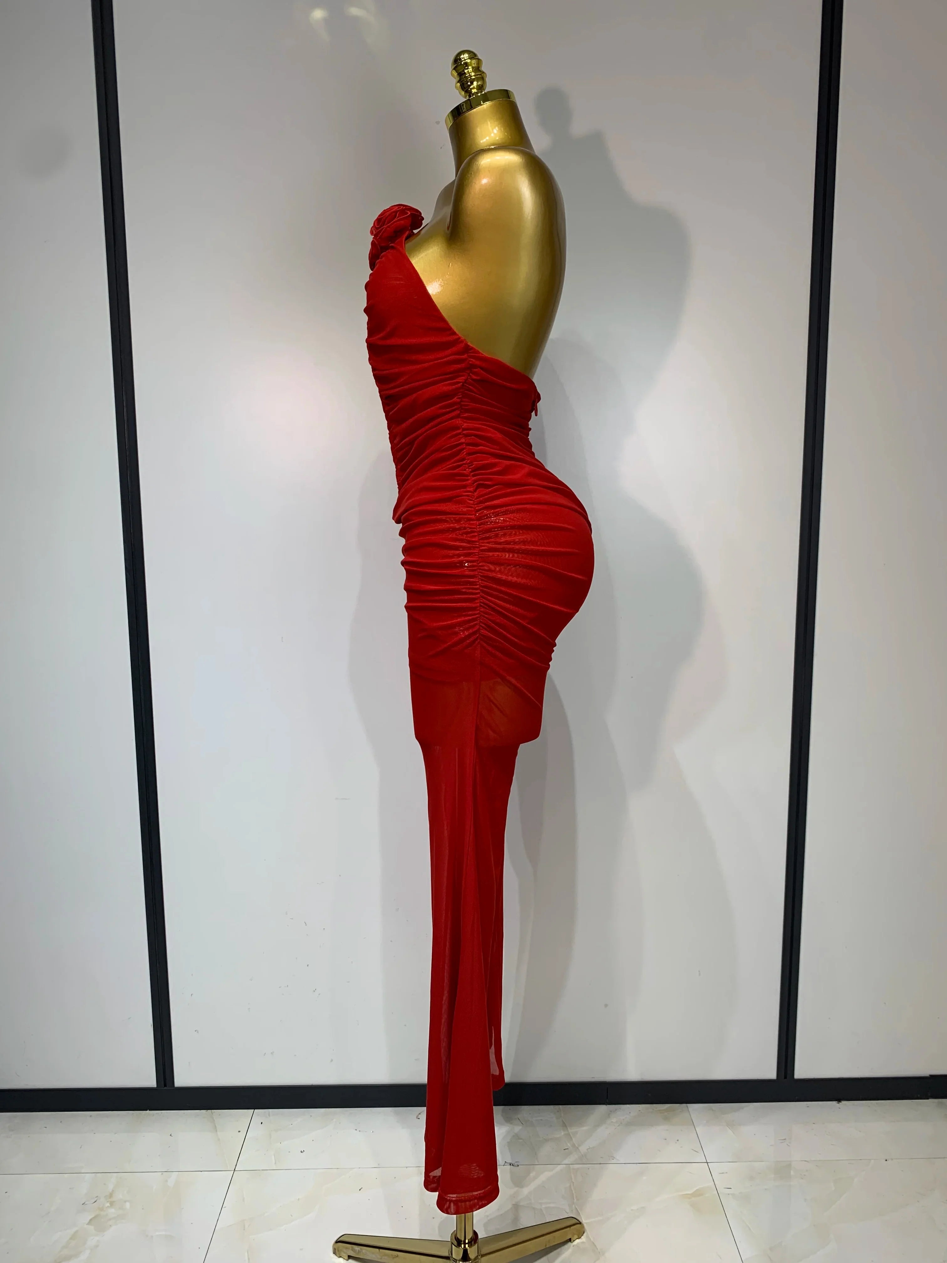 Avery Red Backless Bodycon Jumpsuit
