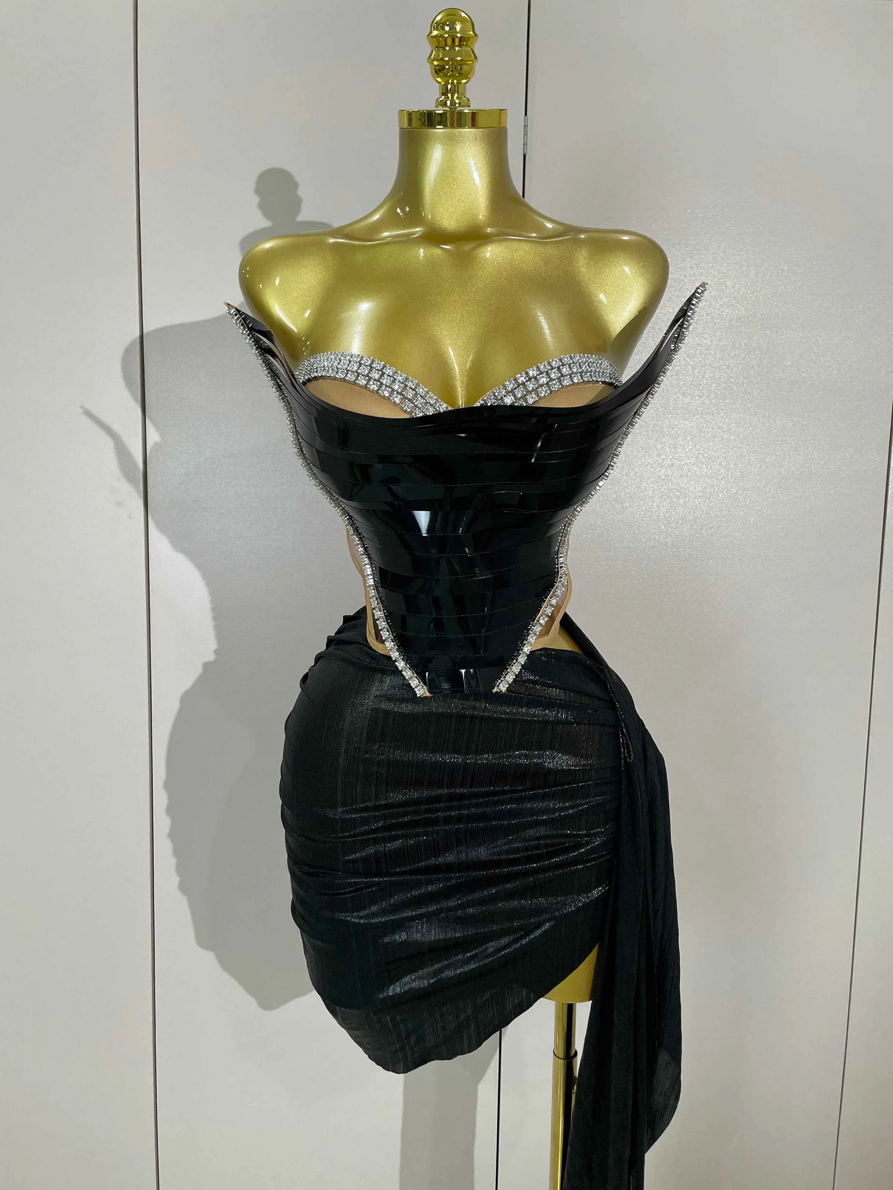 Belle Sexy Two-Piece Top with Sparkling Gold Sequins Birthday Outfit