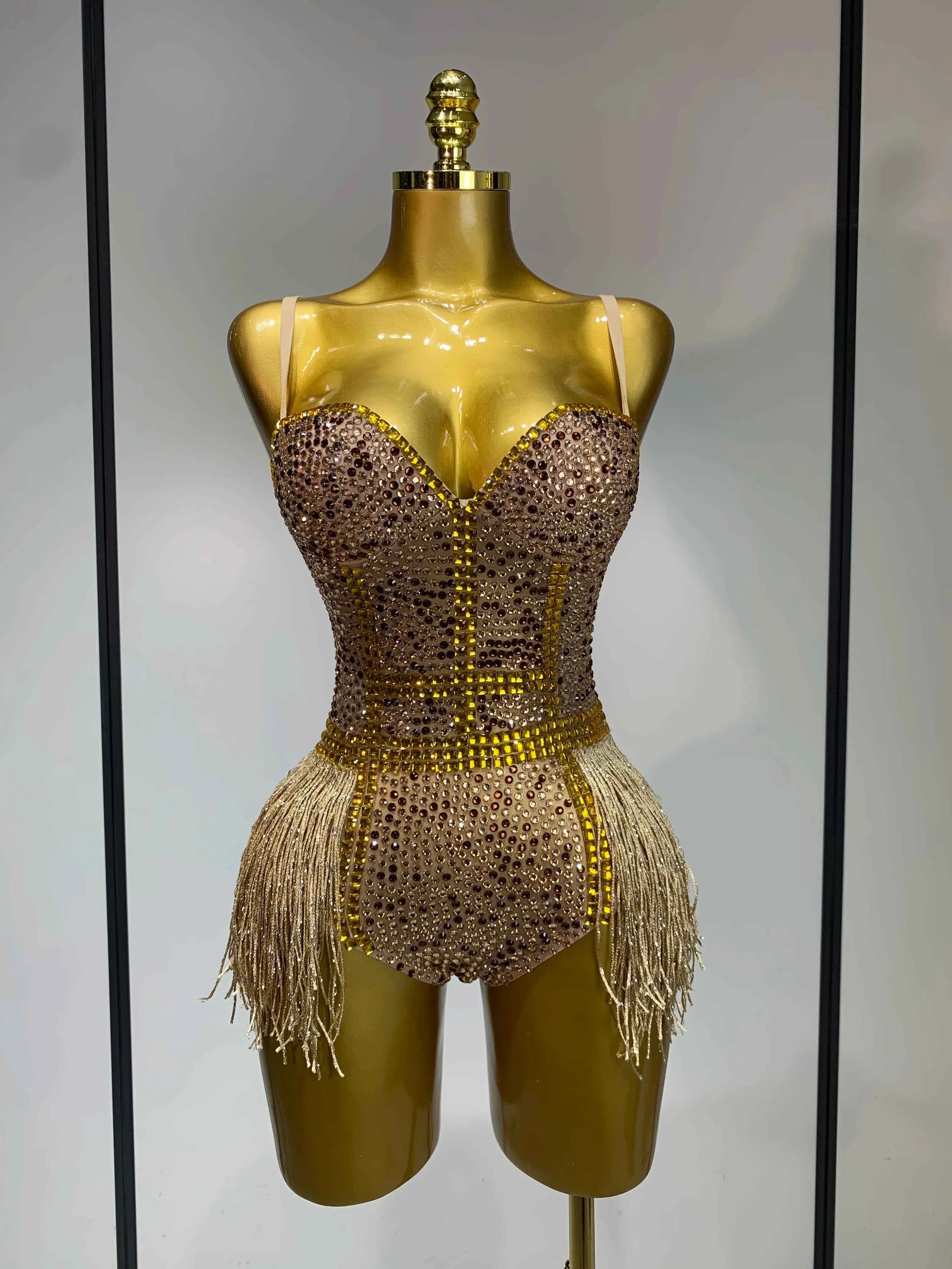Frankie Rhinestone Fringe Bodysuit