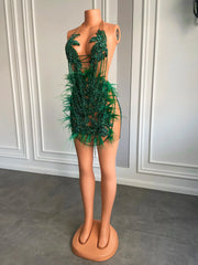 Dark Green Luxe: Short & Sparkly Birthday Dress