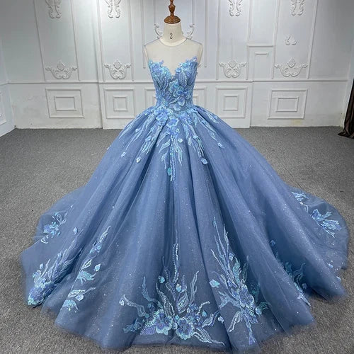Blue Stylish Quinceañera Dress