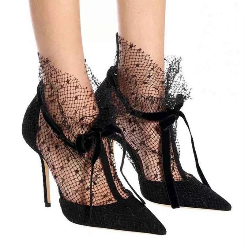 French Bow Tie High Heels