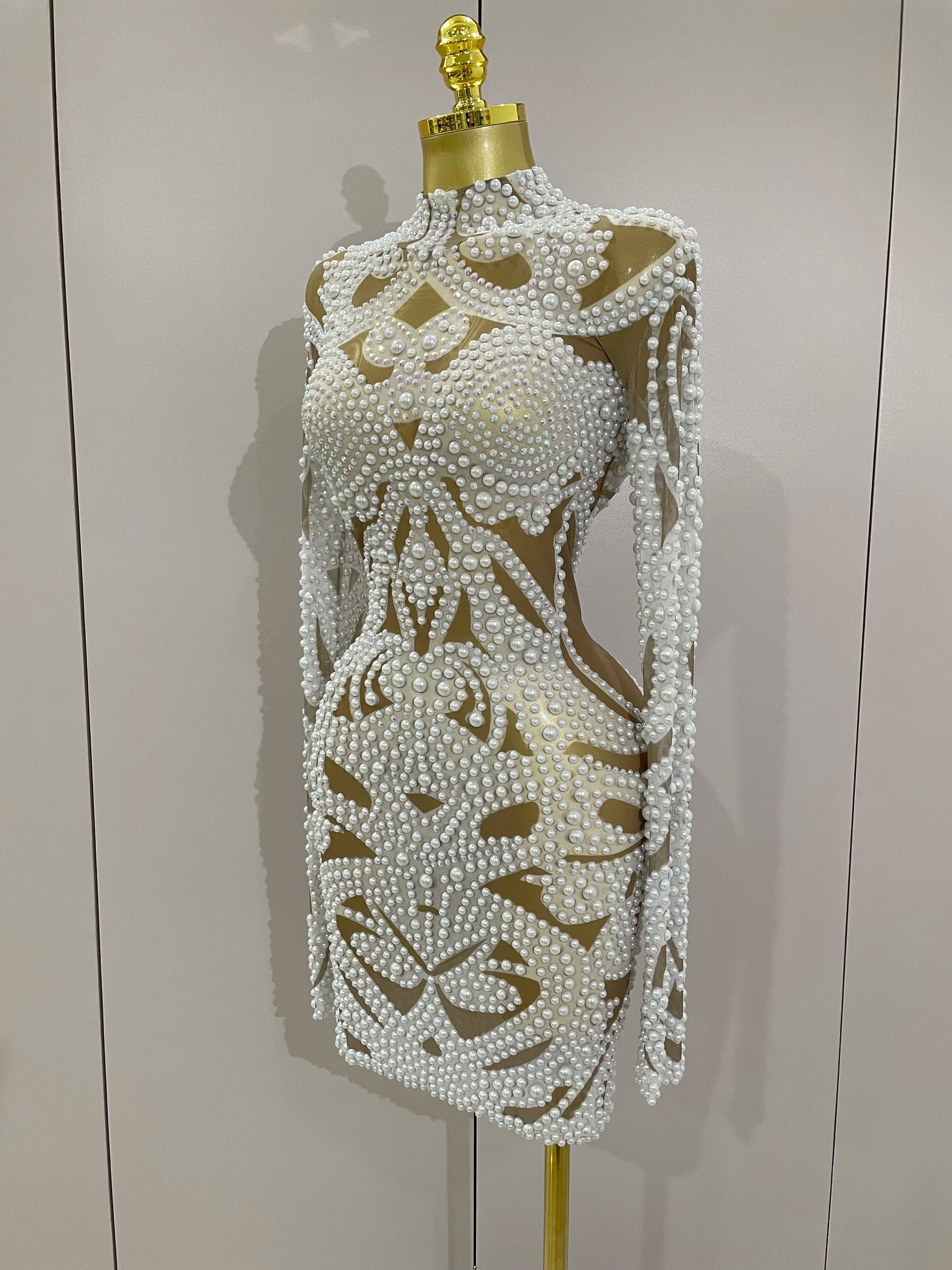 A'Zayra white beaded Cocktail Dress