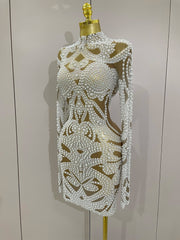 A'Zayra white beaded Cocktail Dress