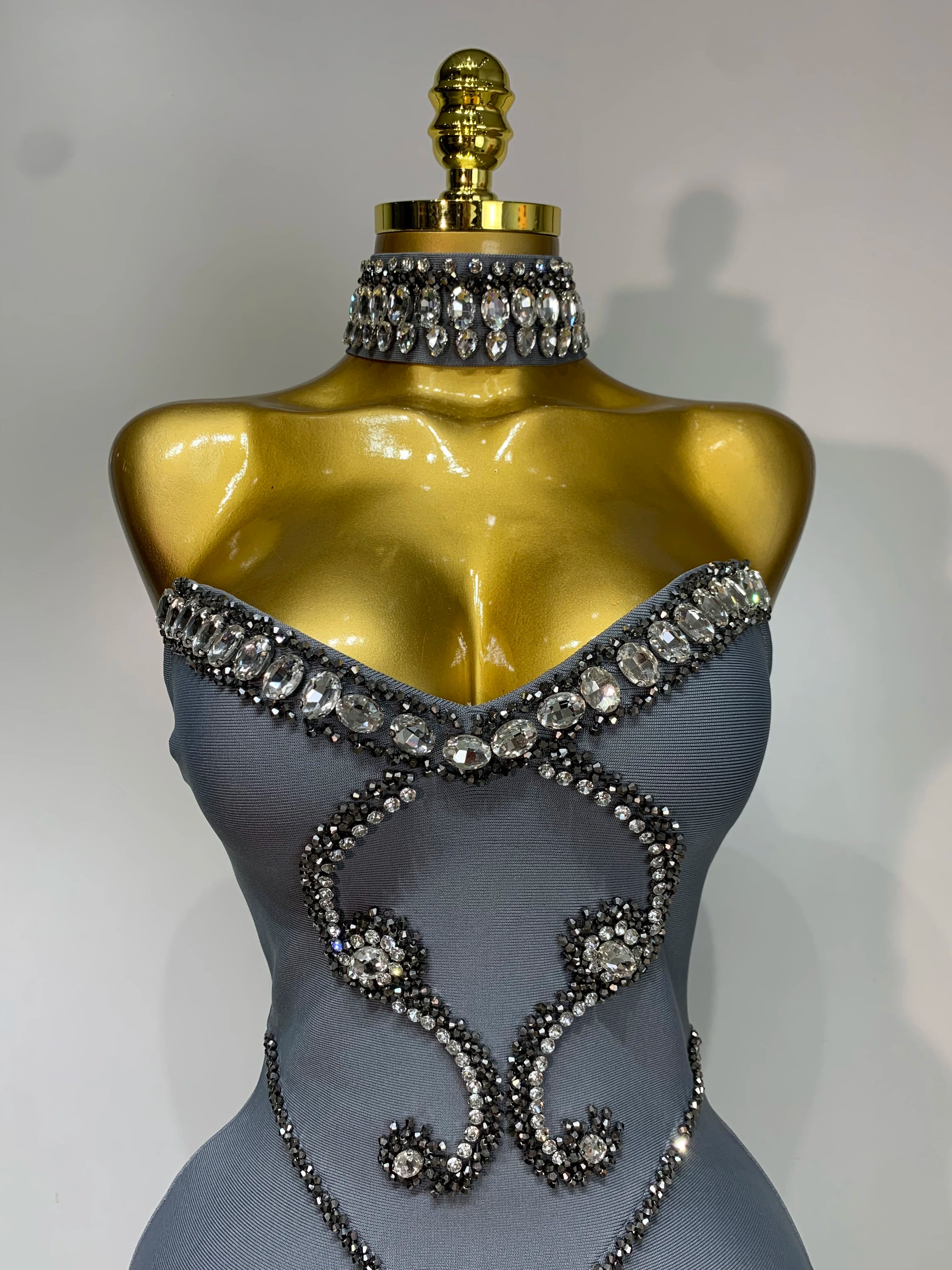 Elena Strapless Beaded Dress