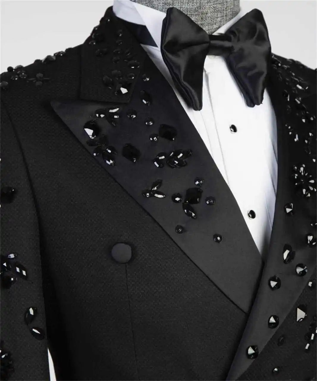 Embellished Double-Breasted Showpiece Suit and Pants | Luxury 2-Piece Men's Set
