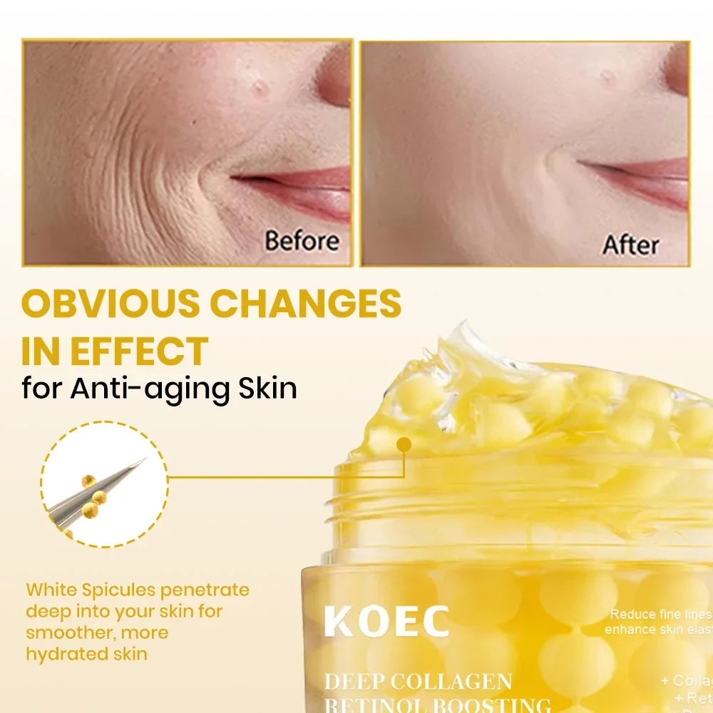 Deep Collagen Rentinol Boosting Capsule Cream, Skin Firming, Hydration Face Moisturizer for Dry Skin, Wrinkles