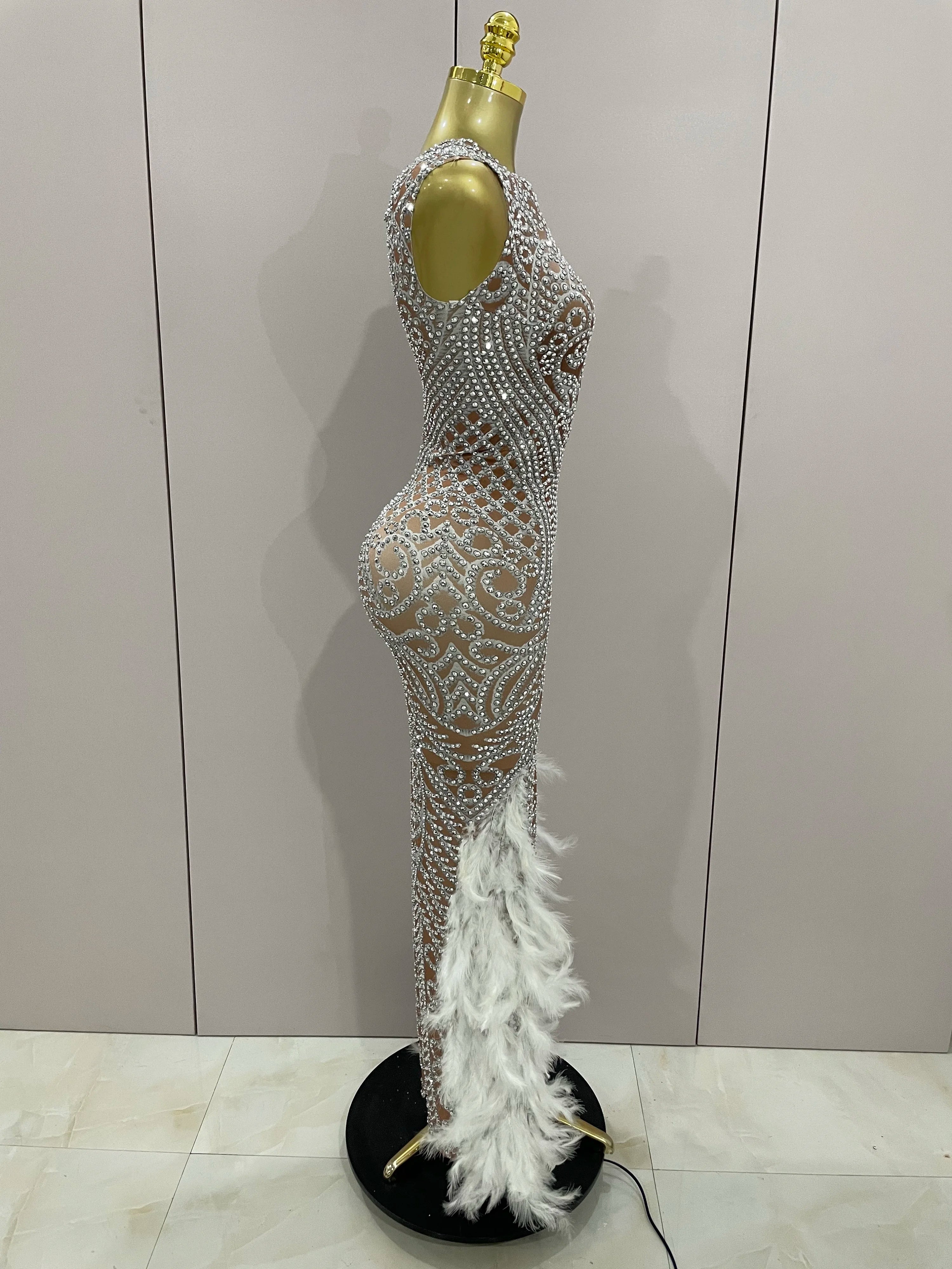 Ari Feather Evening Dress