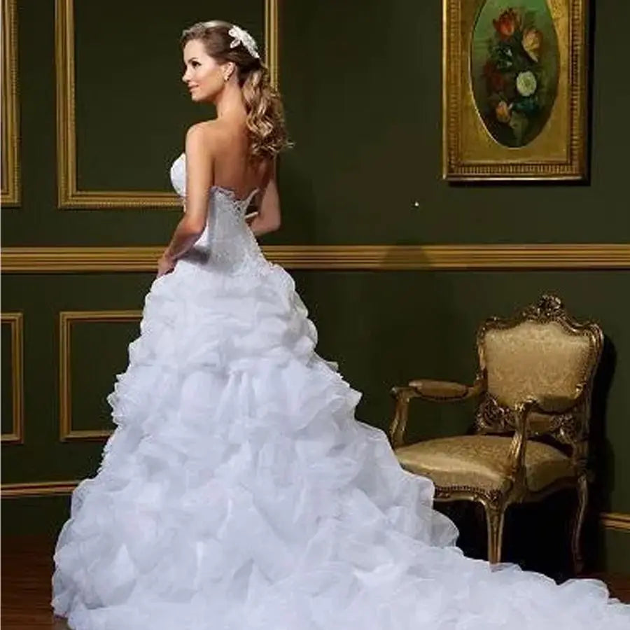 Detachable 2 Pieces Sweetheart Lace Up Back Wedding Dress