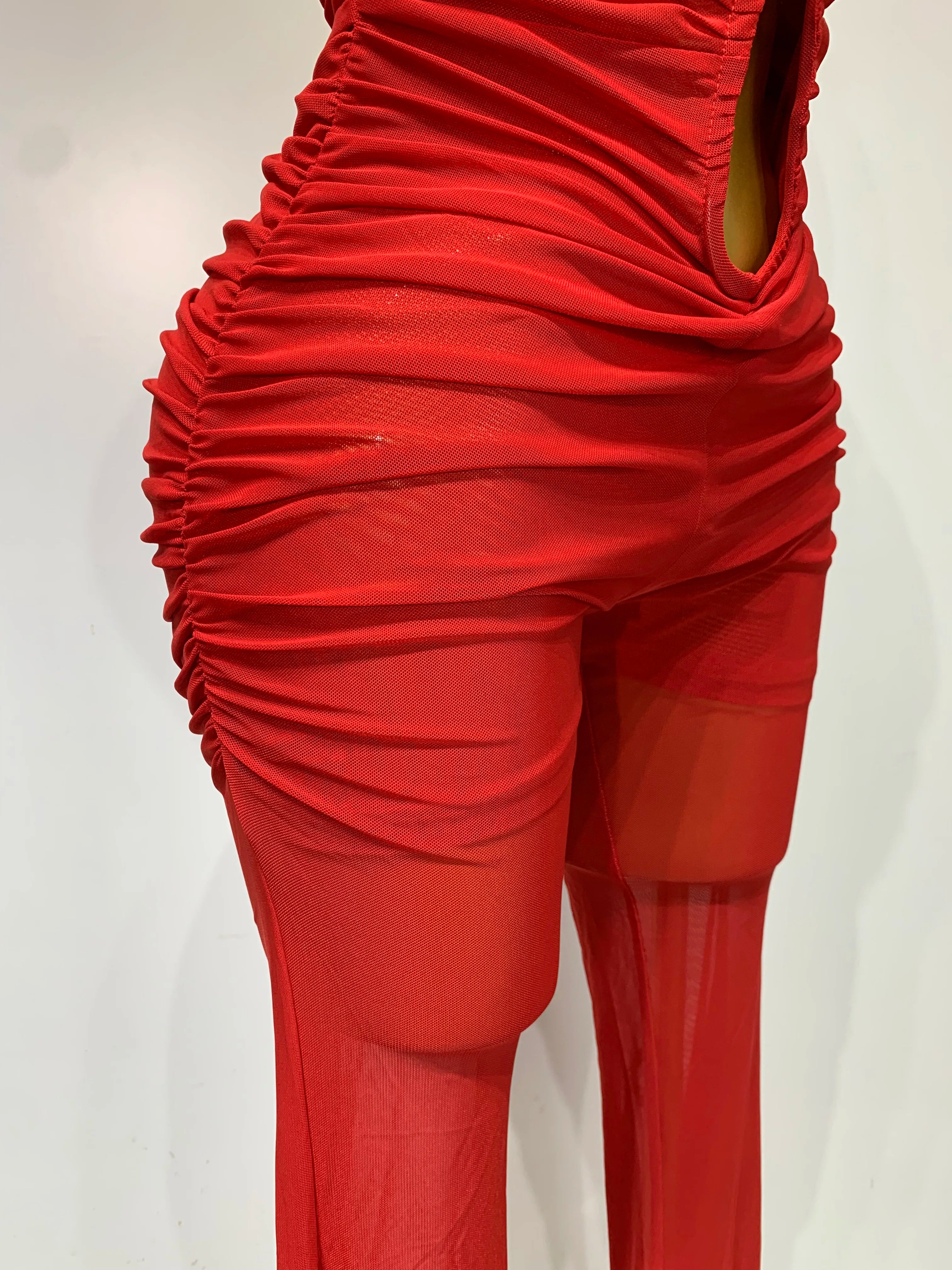 Avery Red Backless Bodycon Jumpsuit