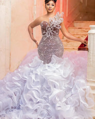 Gorgeous Mermaid Sweetheart Beaded Lace Wedding Dress with Detachable Train