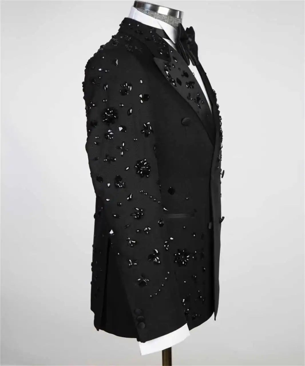 Embellished Double-Breasted Showpiece Suit and Pants | Luxury 2-Piece Men's Set