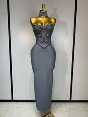 Elena Strapless Beaded Dress