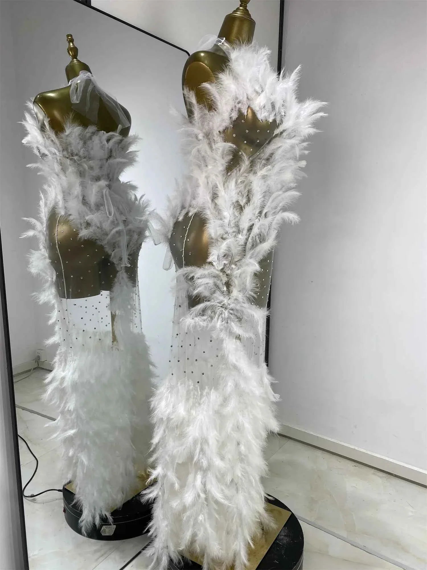 Alara Feather-Trimmed Sleeveless Maxi Dress