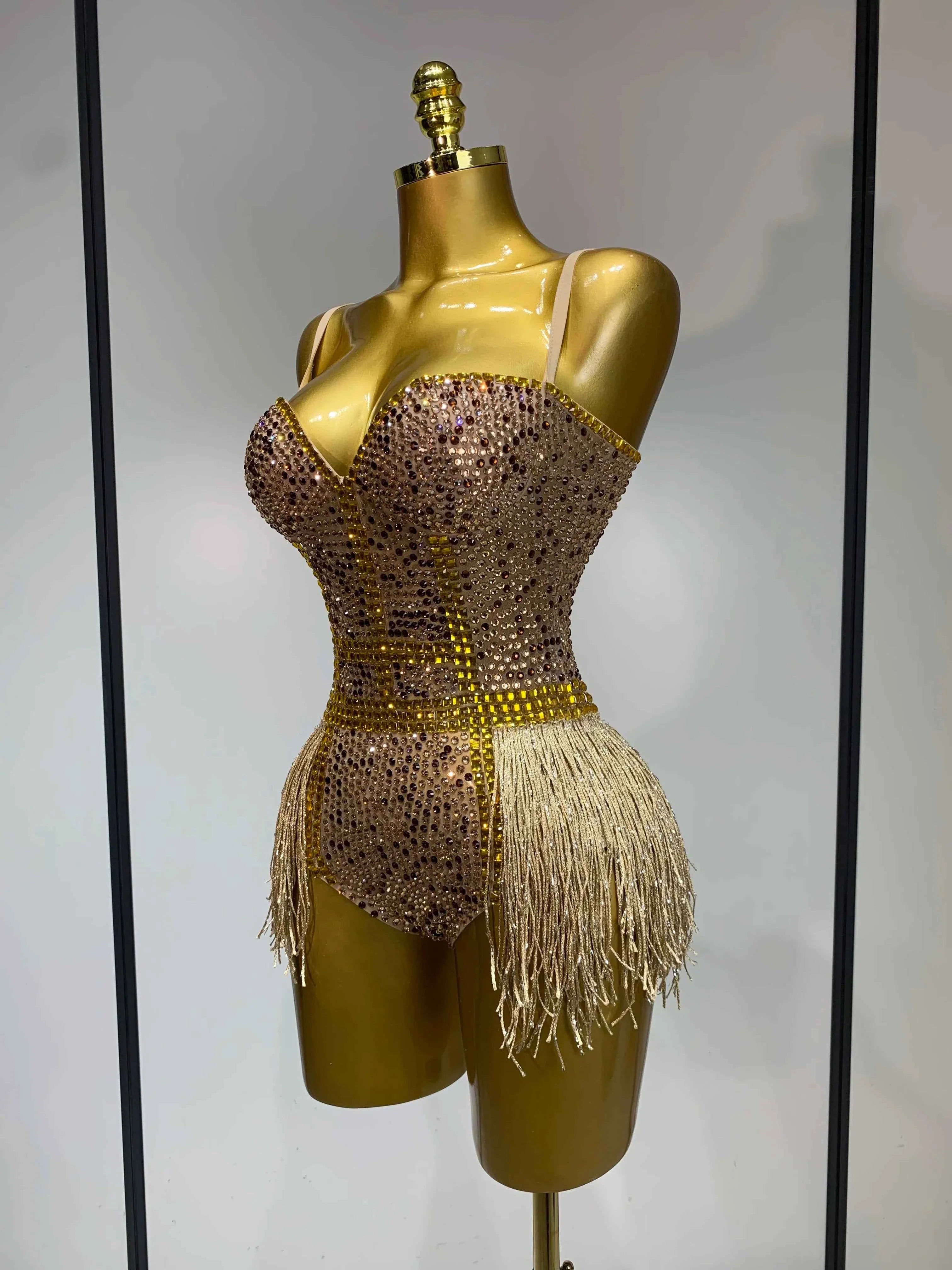 Frankie Rhinestone Fringe Bodysuit