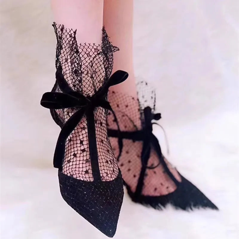 French Bow Tie High Heels