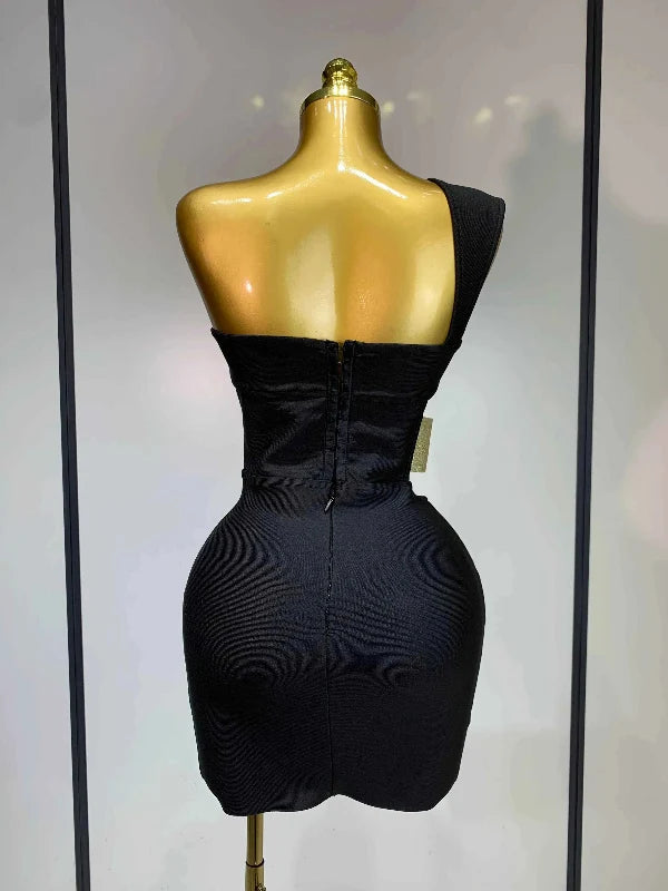 Chloe Sexy Backless Black Bodycon Bandage Mini Dress