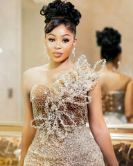 Gorgeous Mermaid Sweetheart Beaded Lace Wedding Dress with Detachable Train