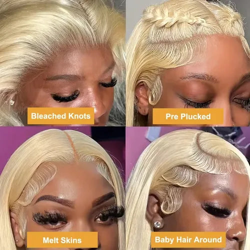 613 Blonde Body Wave Human Hair Wig – 13x4 HD Lace Front Pre-Plucked Wig