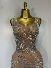 Eniola Luxury Diamonds Mesh See Through Long Dress