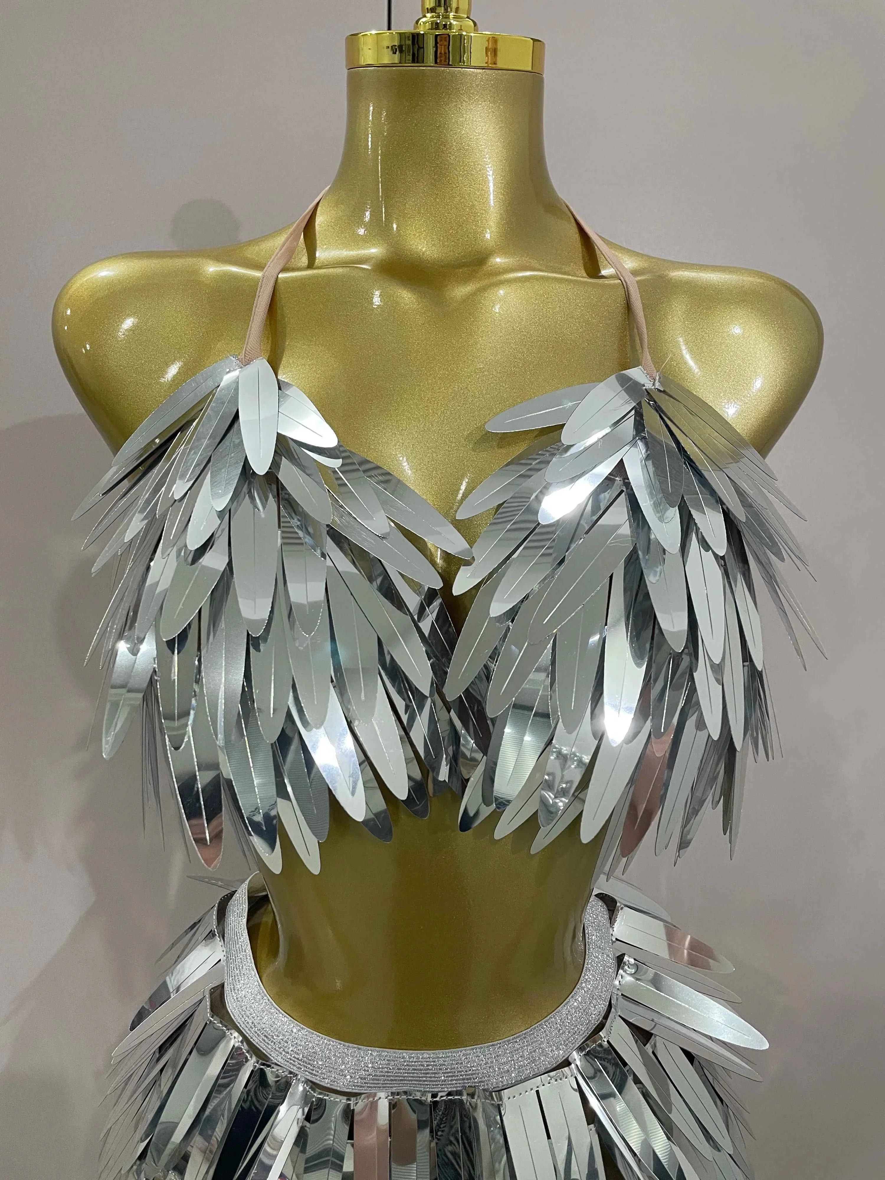 Abigail Shiny Mirror Two Piece Stage Costume Set