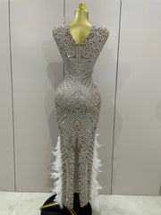 Ari Feather Evening Dress