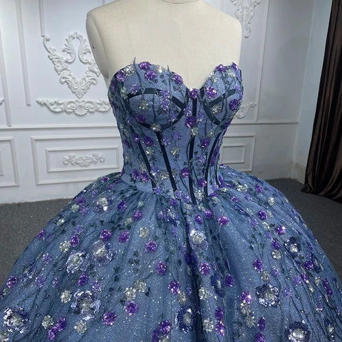 Blue Surprise Novelty Quinceañera Dress