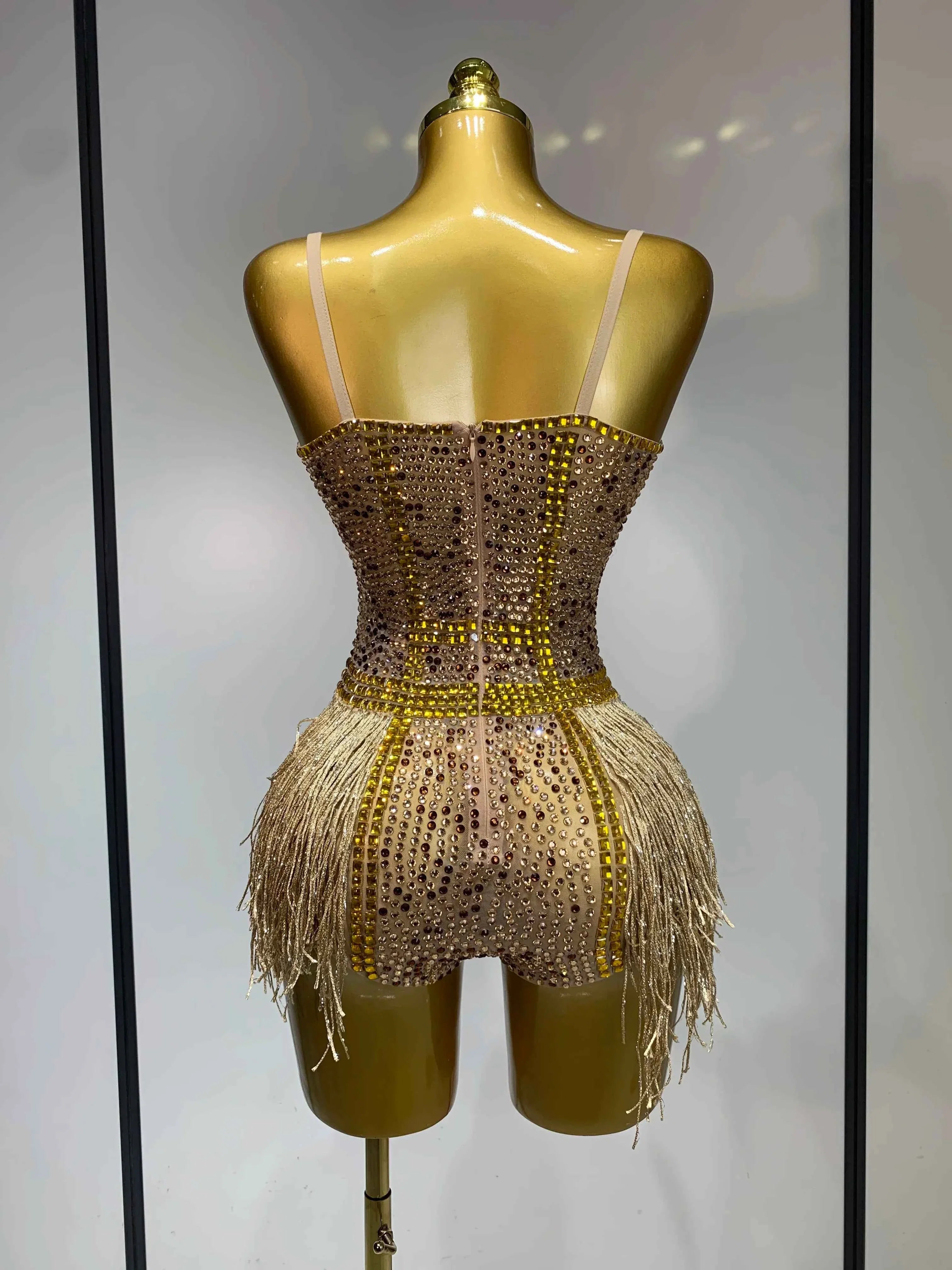 Frankie Rhinestone Fringe Bodysuit