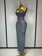 Elena Strapless Beaded Dress