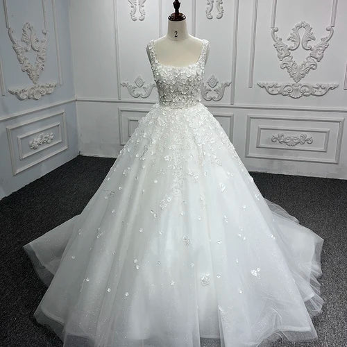 Elegant Spaghetti Strap Bridal Gown