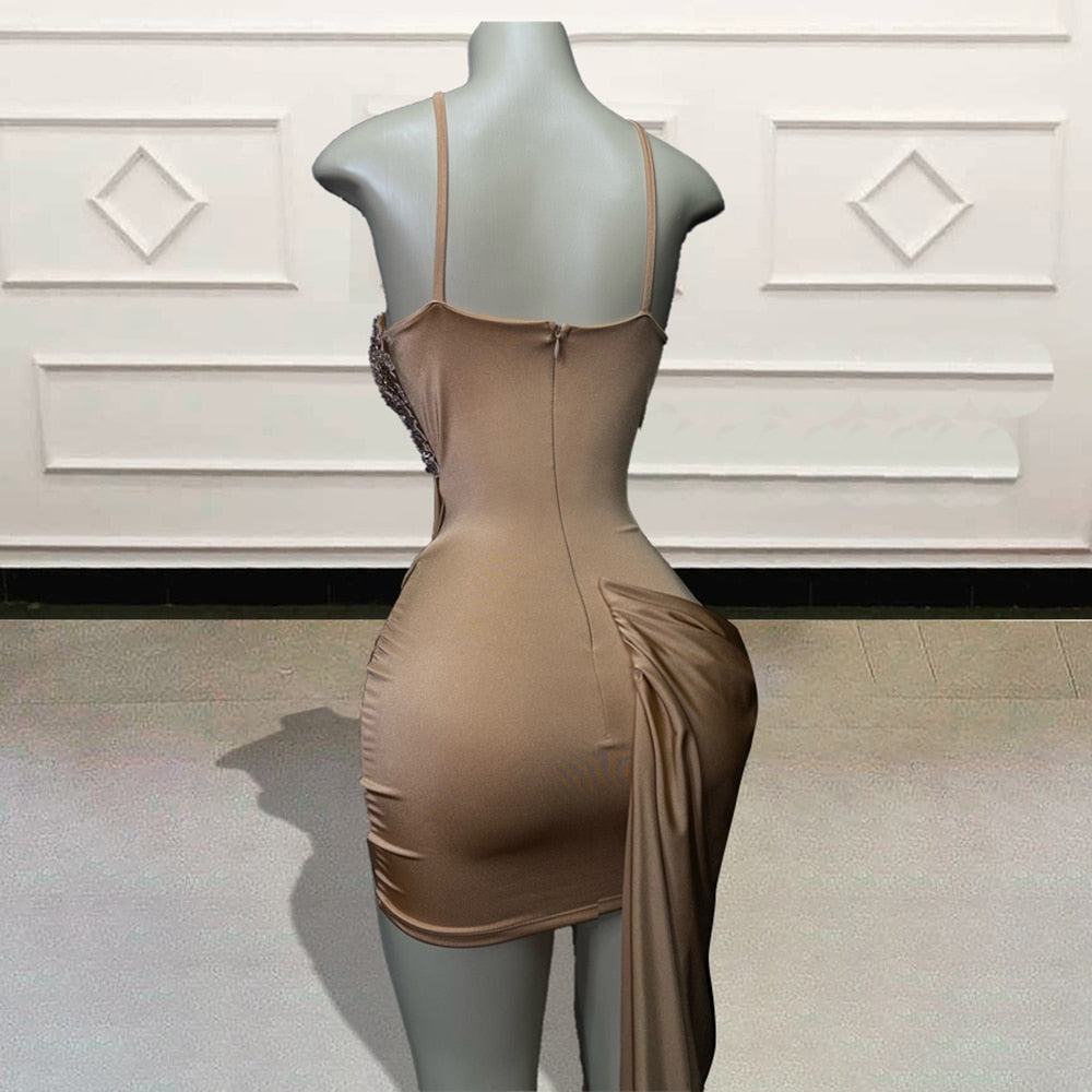 Glitter Beaded Crystal Sexy Birthday Dress