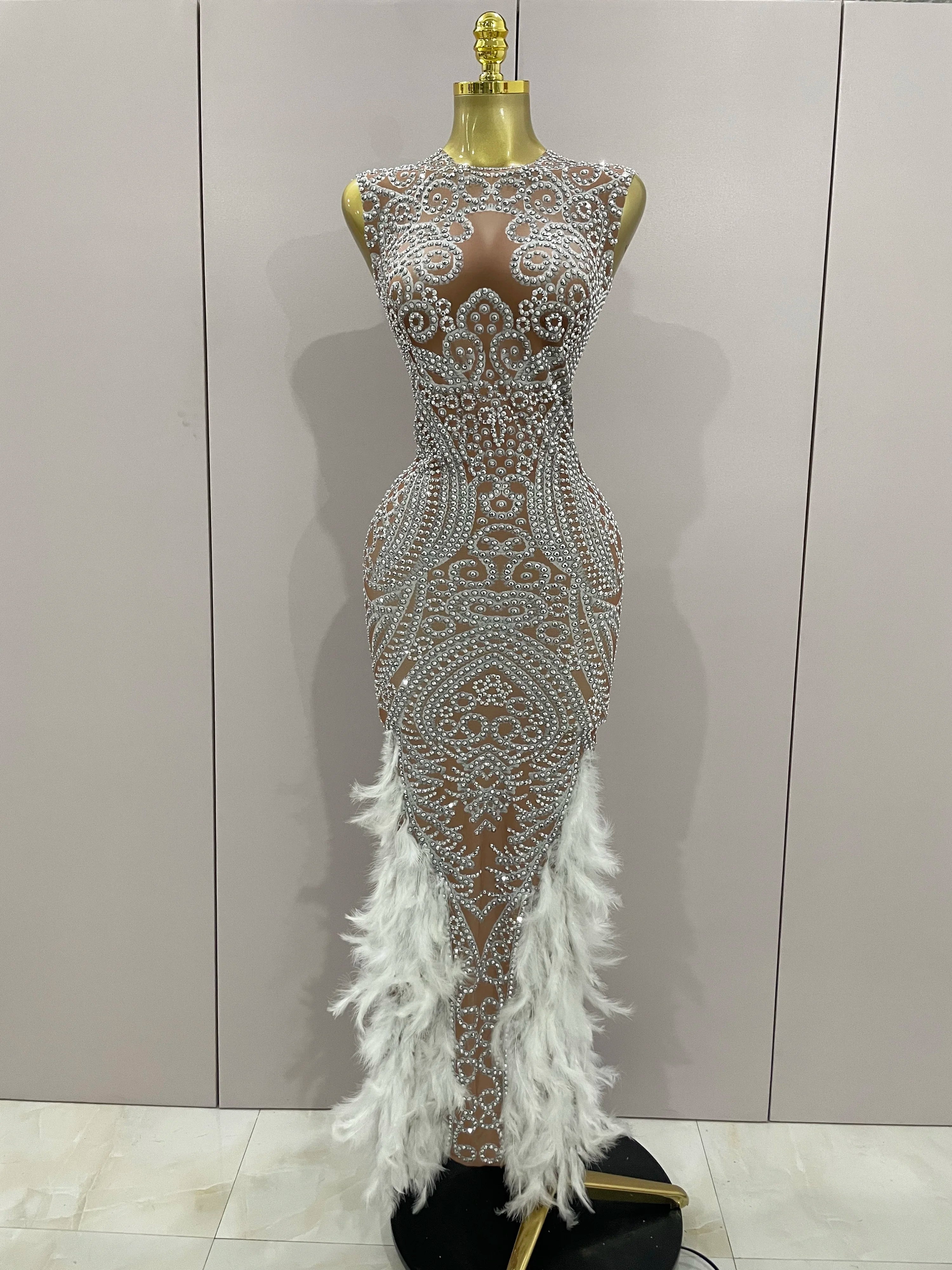 Ari Feather Evening Dress