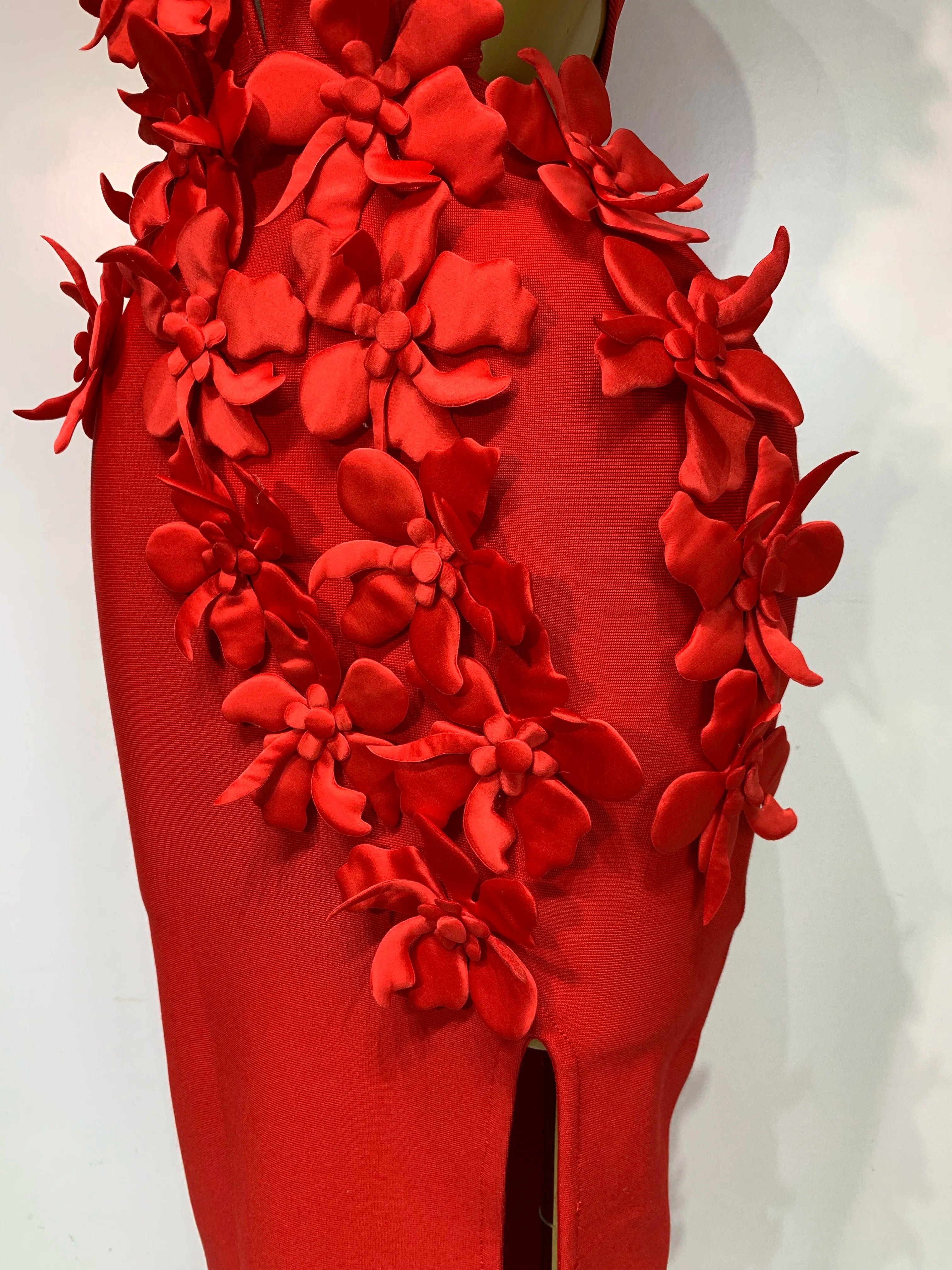 Ada Sexy Sleeveless Flower Hollow Out Evening Party Bandage Dress
