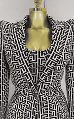 Gabriella Jacquard Long Sleeve Coat and Strapless Bodycon Bandage Mini Dress Set