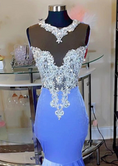 Elegant Sleeveless Mermaid Prom Dress with Silver Embroidery