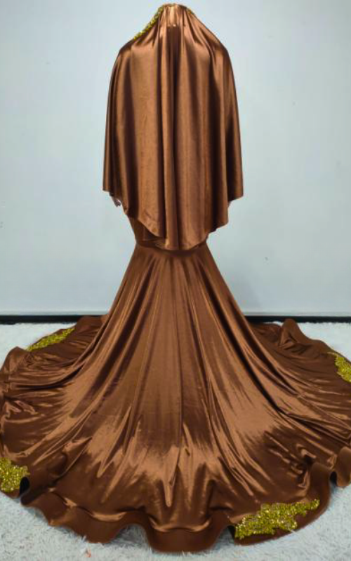 Cleo Beaded Mermaid Prom Dress with Detachable Beaded Cape