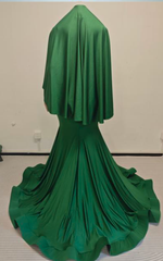 Cleo Beaded Mermaid Prom Dress with Detachable Beaded Cape