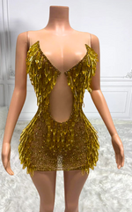 Dana Sparkly Water Drop Mesh Crystal Party Dress - Ready to Ship