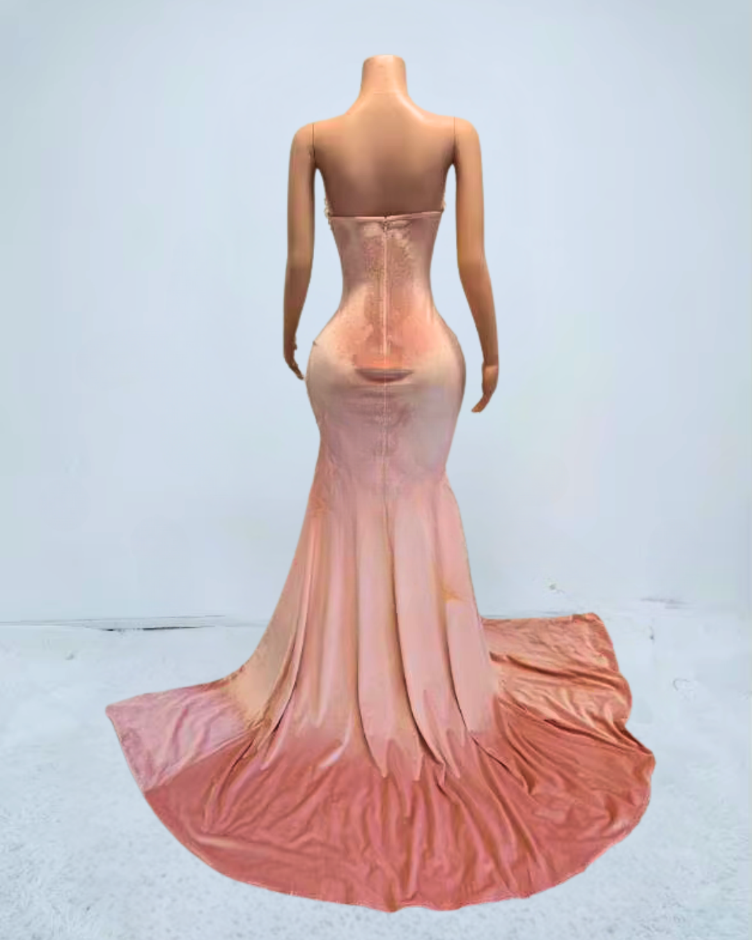 Elegant Pink 3D Flower Applique Prom Dress with High Split