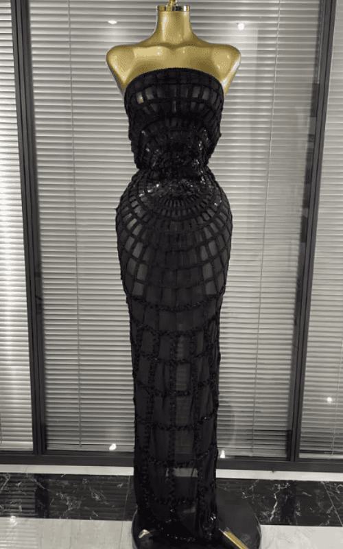 Catherine Strapless Shining Sequin Bodycon Gown Dress