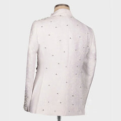 Elegant Sparkly Crystal Men Suits 2 Pieces Jacquard