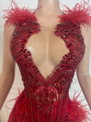 Diamond Feather Crystal Rhinestone Birthday Dress