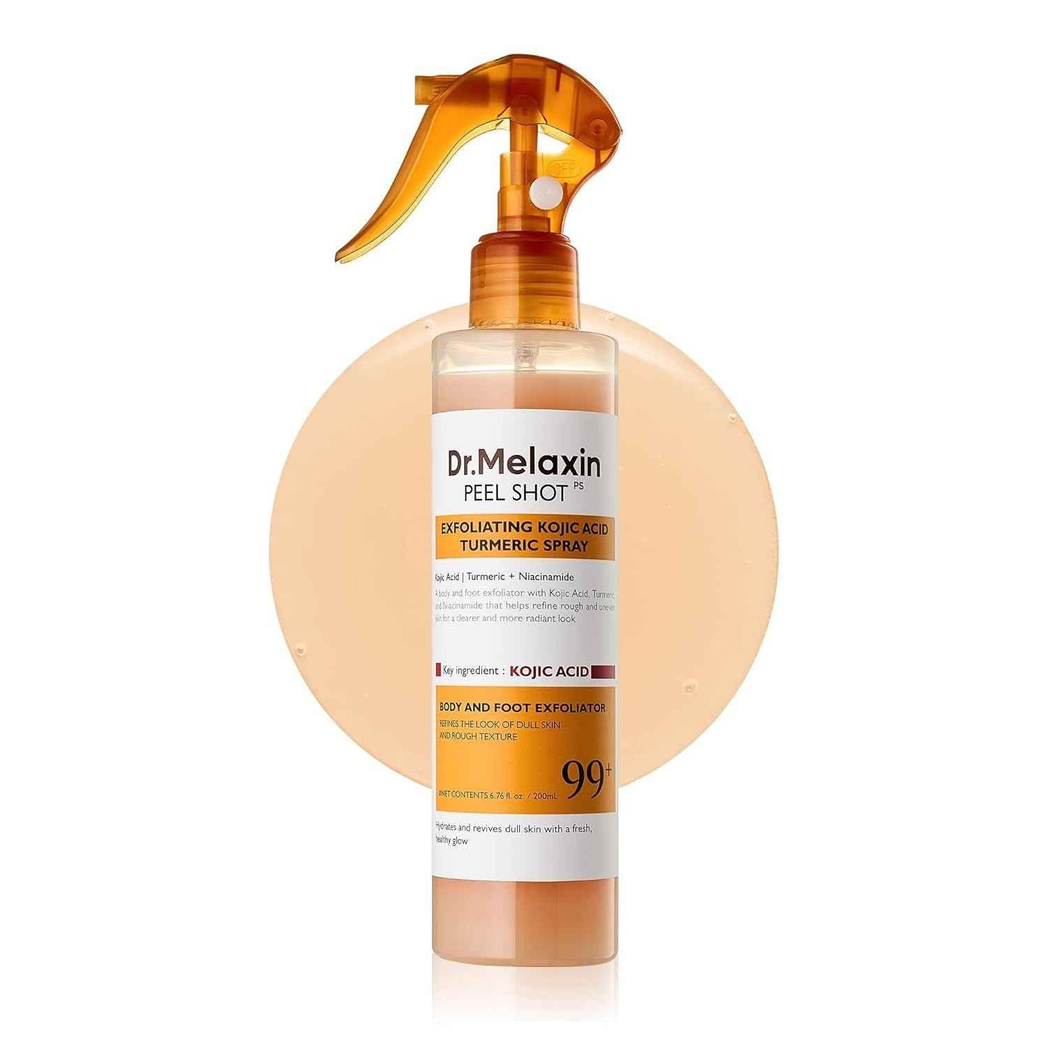 Dr.Melaxin Body Keratin Care Kojic Acid Turmeric Spray Gently Exfoliating Peeling Solution Korean Skincare All Skin Types 200ml