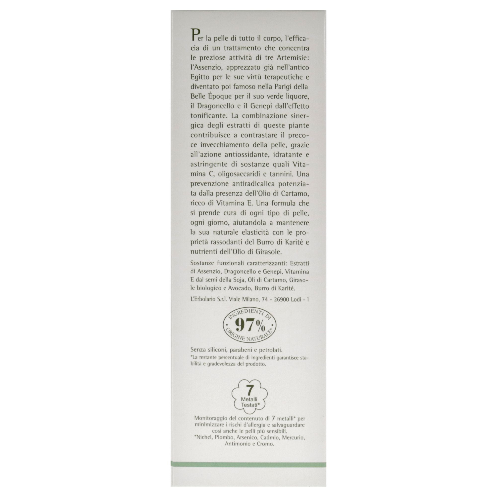 Fluid Body Cream - Absinthium by LErbolario for Unisex - 6.7 oz Body Cream