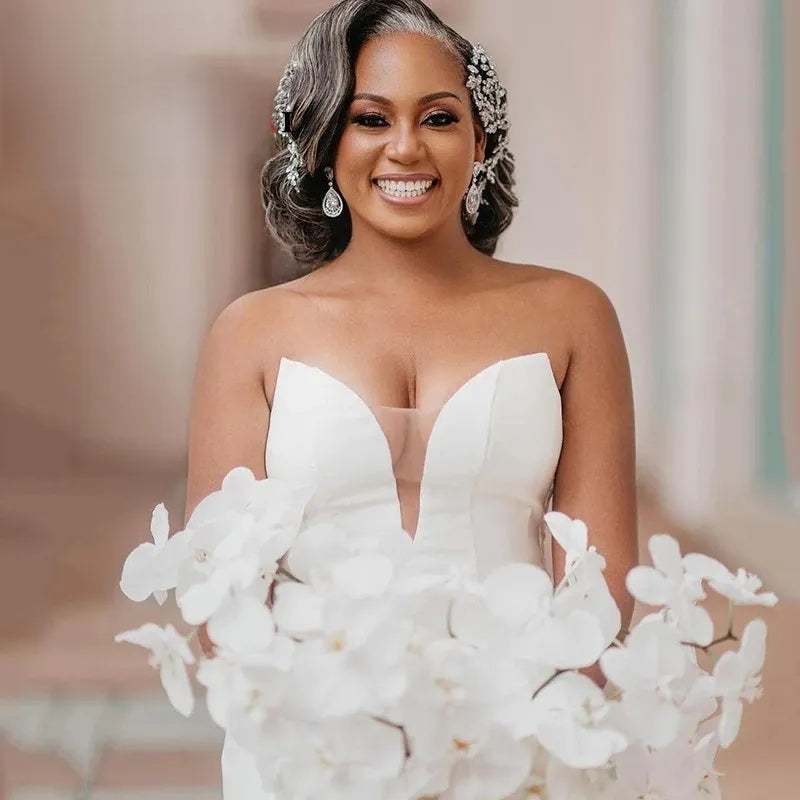 Deep V Sexy Mermaid Wedding Dress