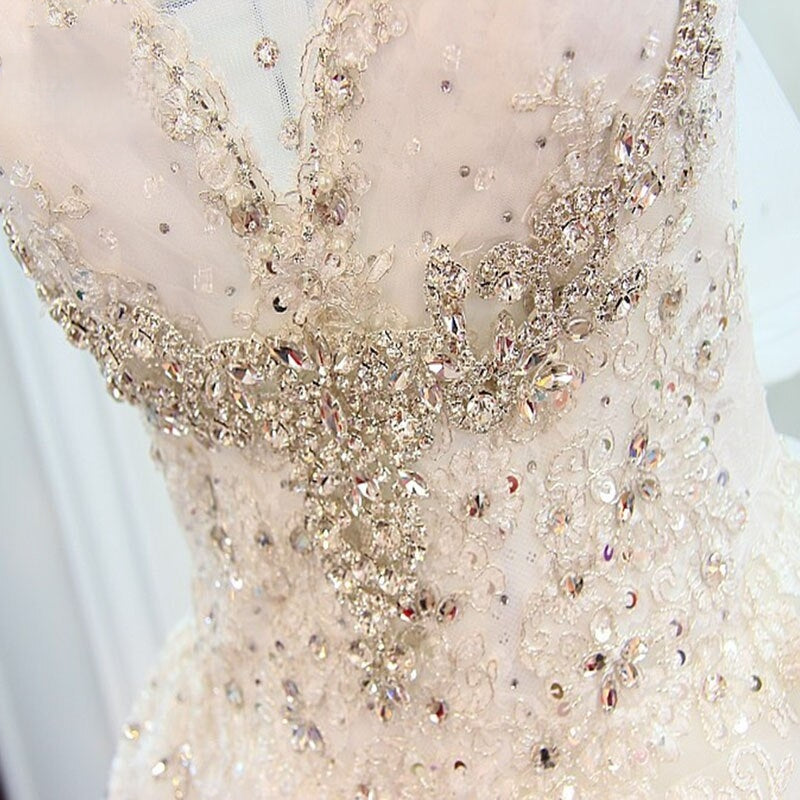 Beaded Long Ball Gown Wedding Dress
