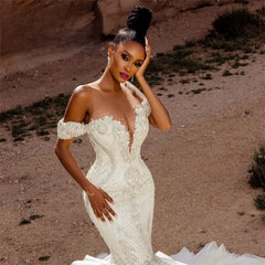 Exquisite Crystal Beading Sexy Mermaid Wedding Dress