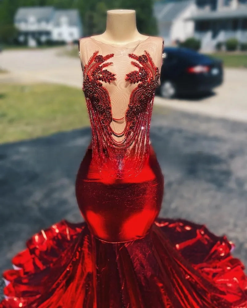 Elegant Wine-Red Prom Dress